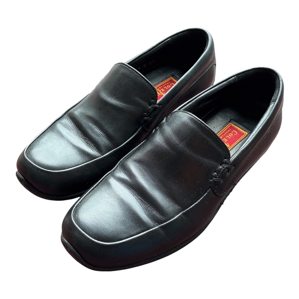 Vintage Cole Haan Studio Black Leather Loafers Made in Italy Mens Size 7 M 06723
